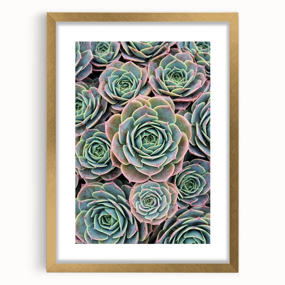 Extra large abstract art print featuring textured florals in soft pastel hues, framed in gold, ideal for living room decor.