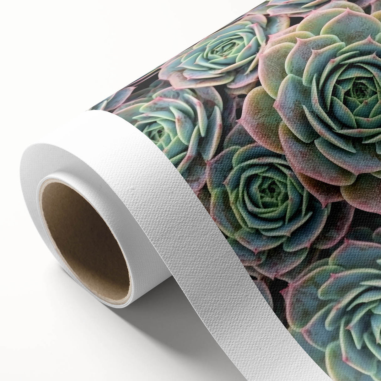 Art deco floral poster in pastel pink and green tones on rolled canvas, suitable as nursery wall art.
