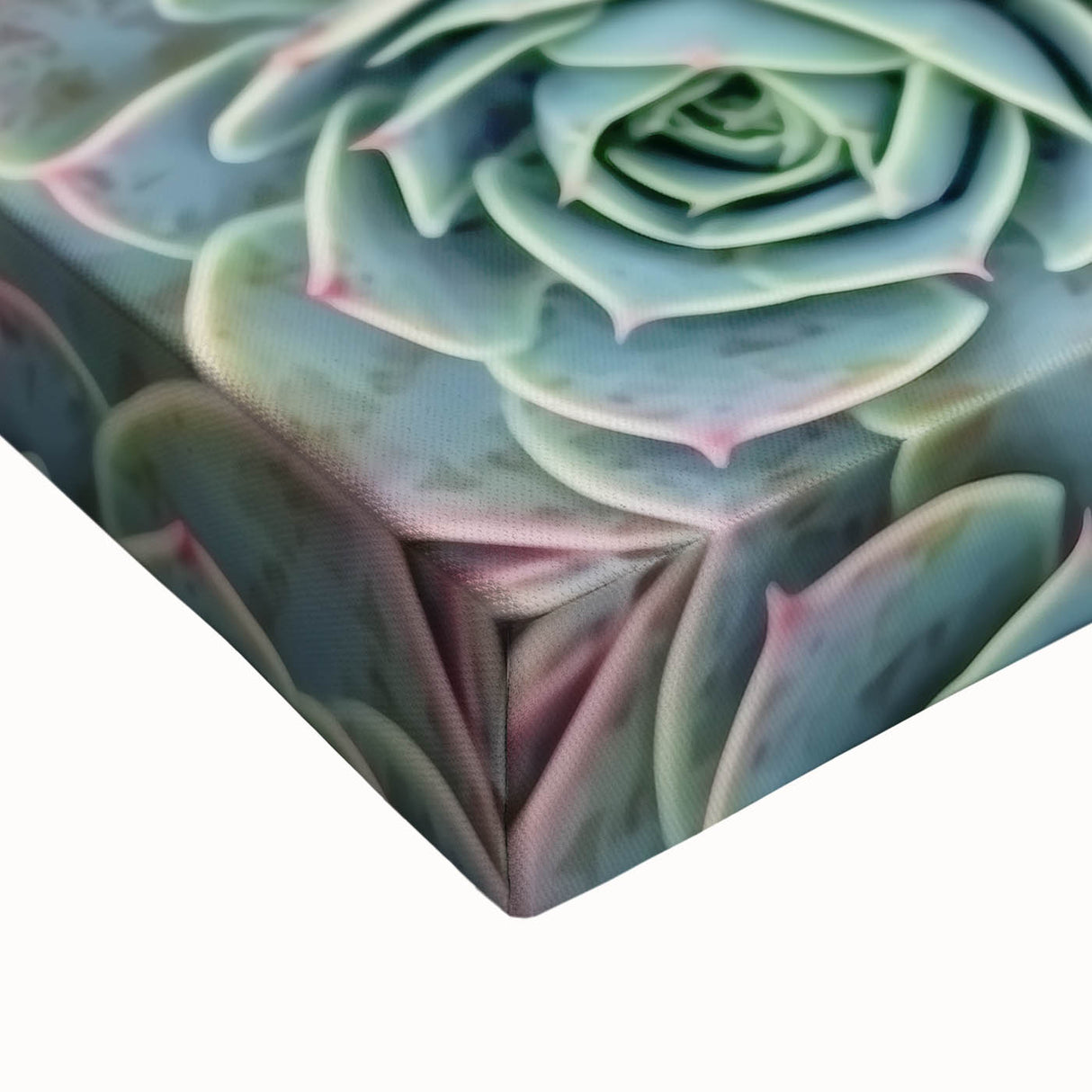 Large black and white landscape art painting on stretched canvas, featuring a detailed floral close-up.
