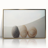 Framed acrylic print featuring a close-up of natural elements in gold and green tones, ideal for modern nursery decor.