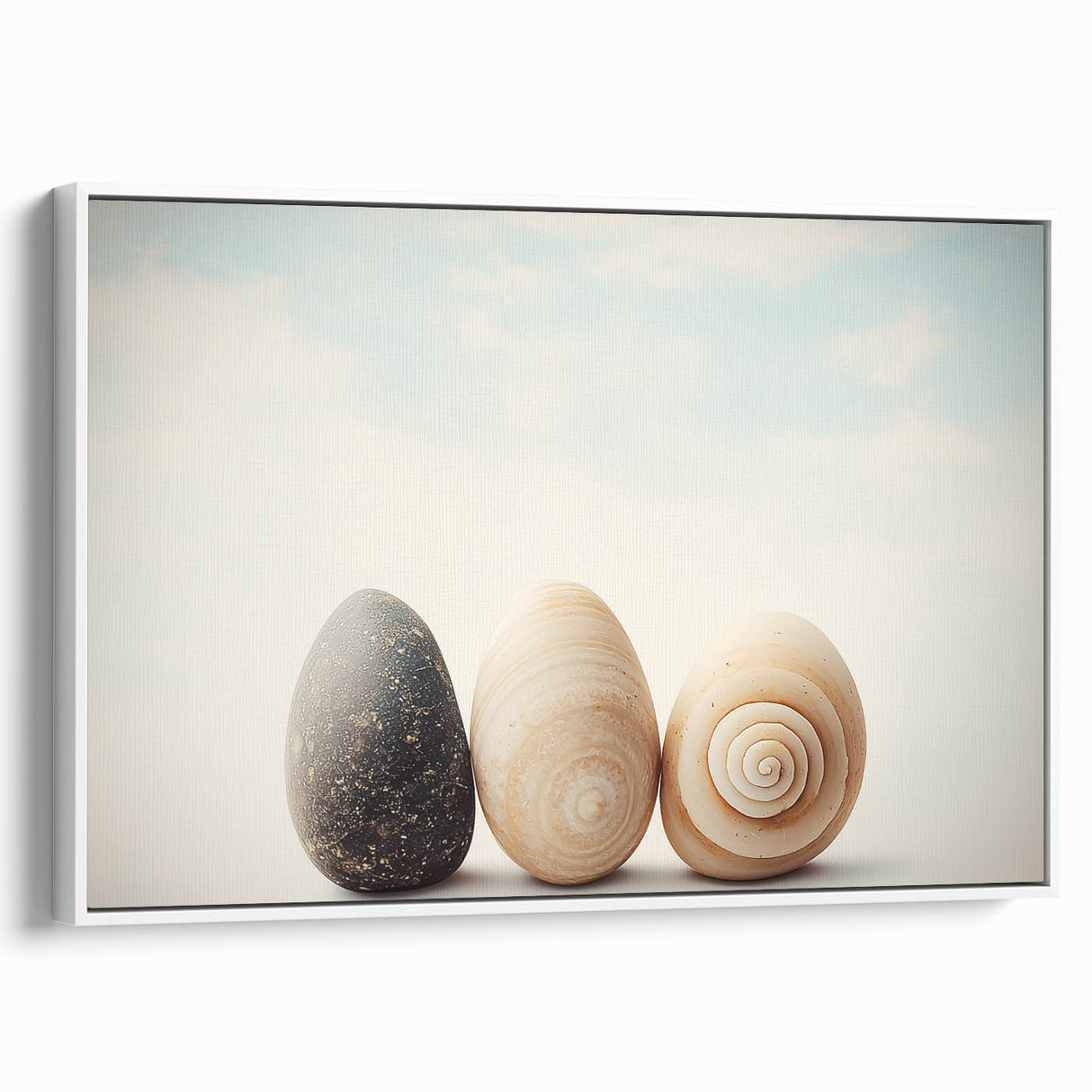 Extra large framed canvas of vintage poster art featuring colorful nature elements on a black background.