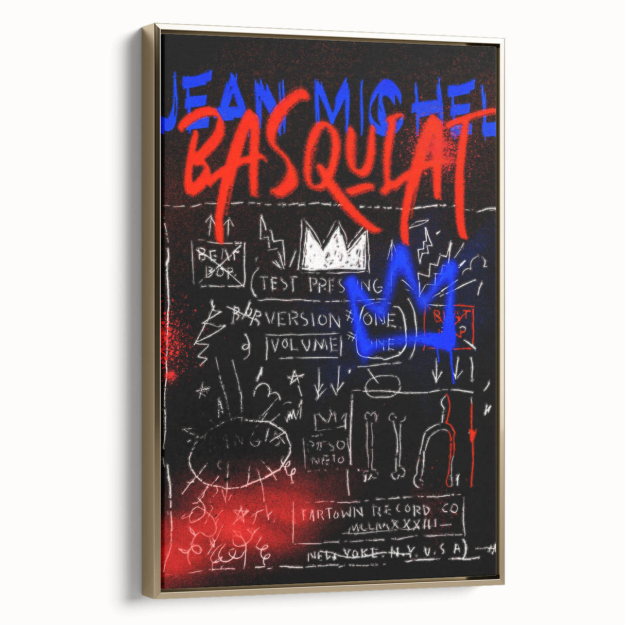 Bold Pop Art Wall Art - Modern Canvas with Red and Blue Accents
