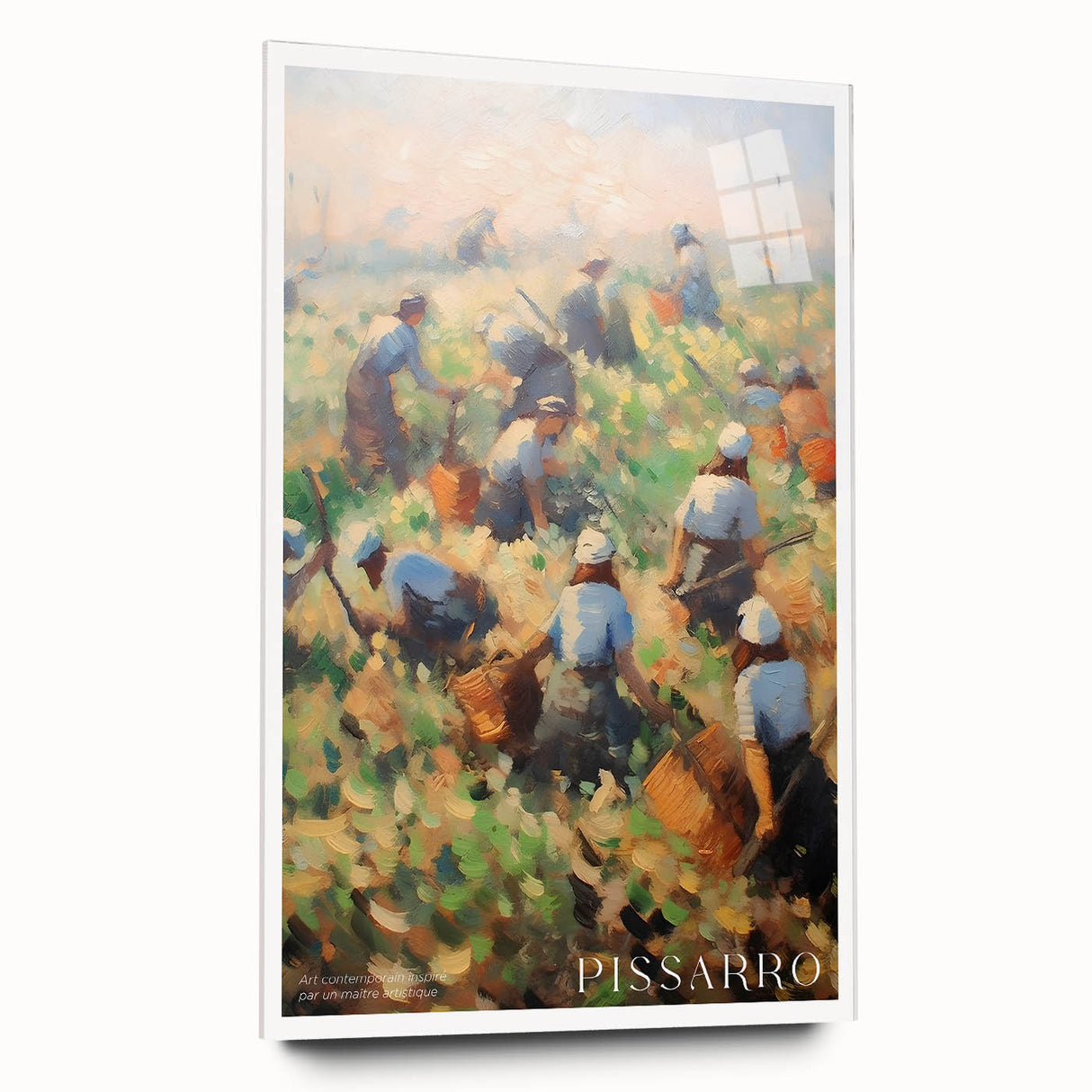 Large abstract wall art in vibrant colors on acrylic glass, suitable for bedroom or dining room decor.
