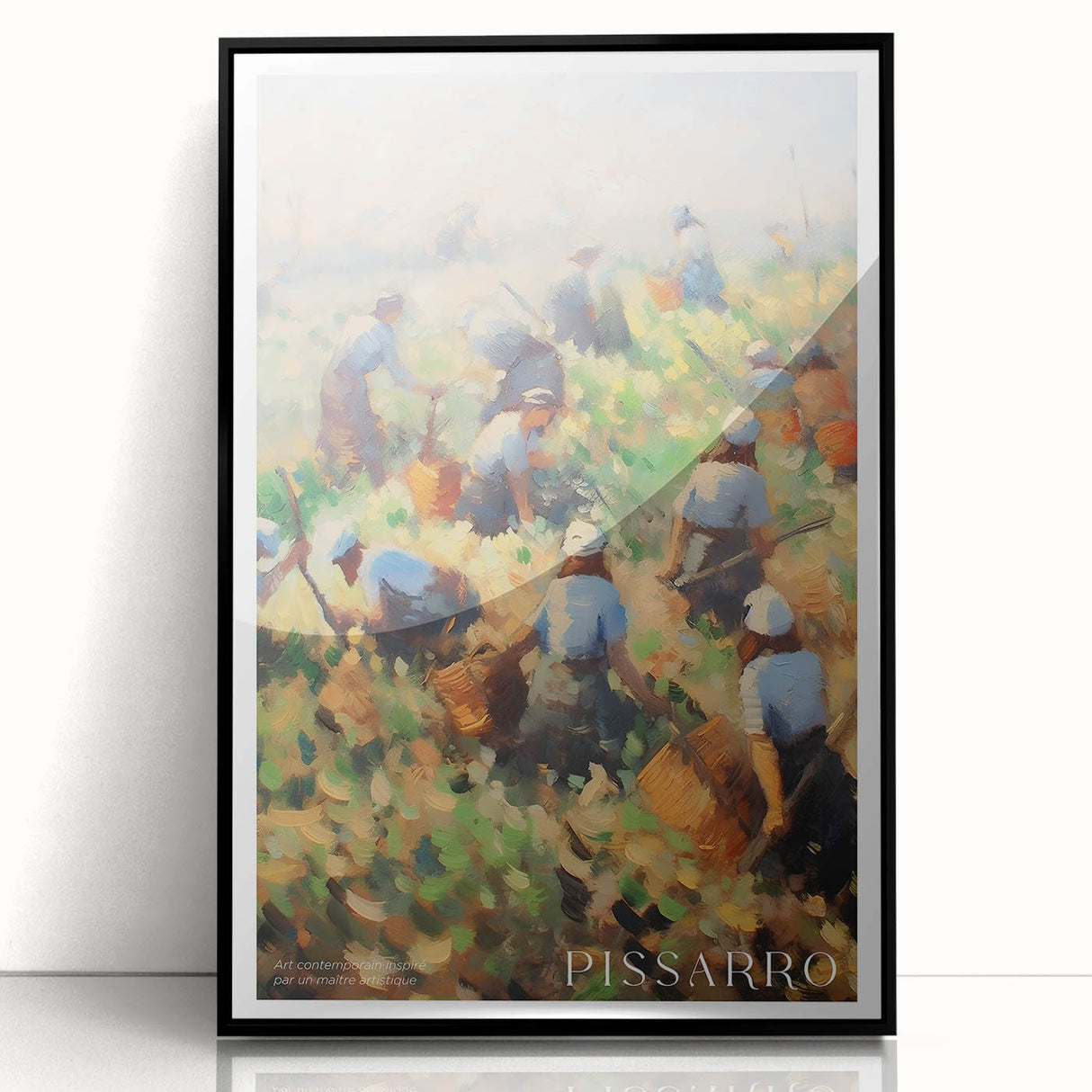 Large abstract wall art in black and white, framed acrylic print in mid-century modernist style.