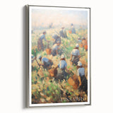 Landscape art painting of a vibrant, colorful scene on a framed canvas, ideal for adding a vintage touch to any room.