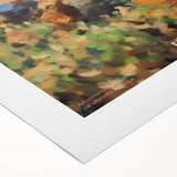 Art deco poster featuring a stylized woman in muted gold and black, printed on rolled canvas.