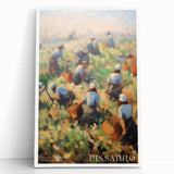 Monochrome print of Camille Pissarro’s impressionist artwork on large stretched canvas.