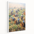Side view of a stretched canvas featuring Camille Pissarro's impressionist artwork, ideal for kitchen wall art.