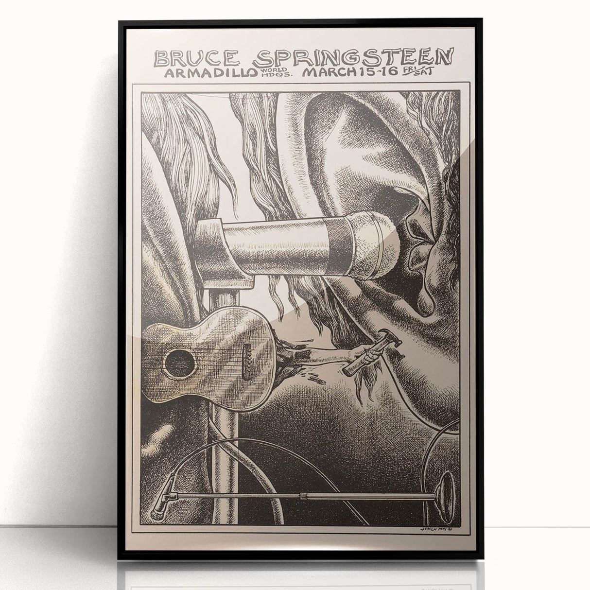 Bruce Springsteen Armadillo World Headquarters Poster - Retro Music Wall Art