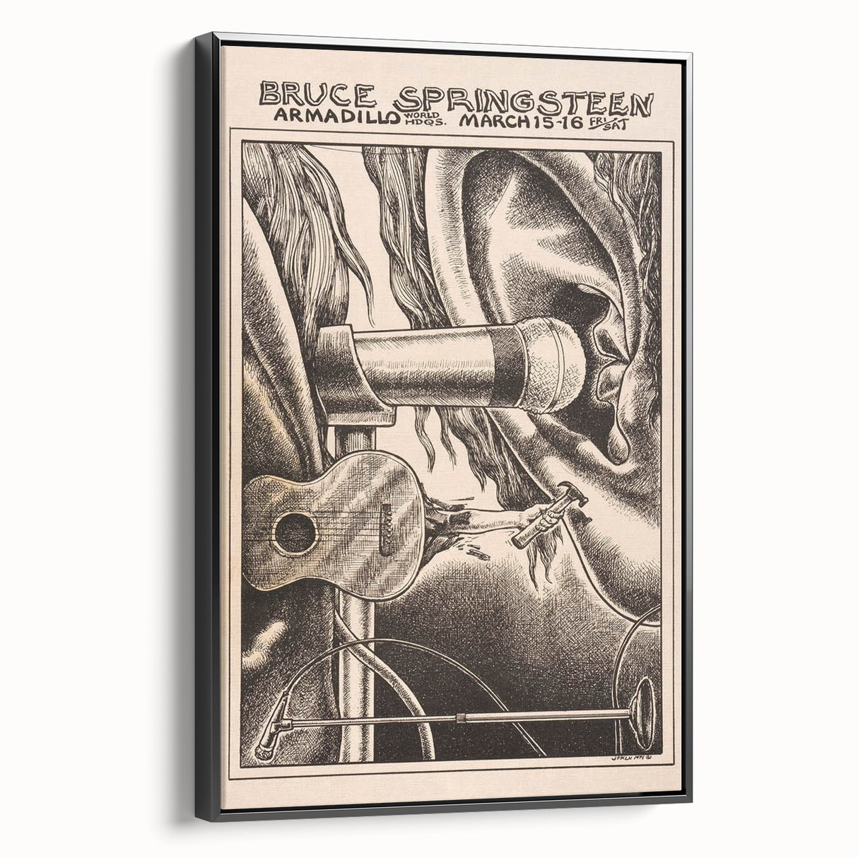 Bruce Springsteen Armadillo World Headquarters Poster - Retro Music Wall Art