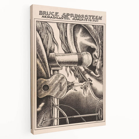 Bruce Springsteen Armadillo World Headquarters Poster - Retro Music Wall Art