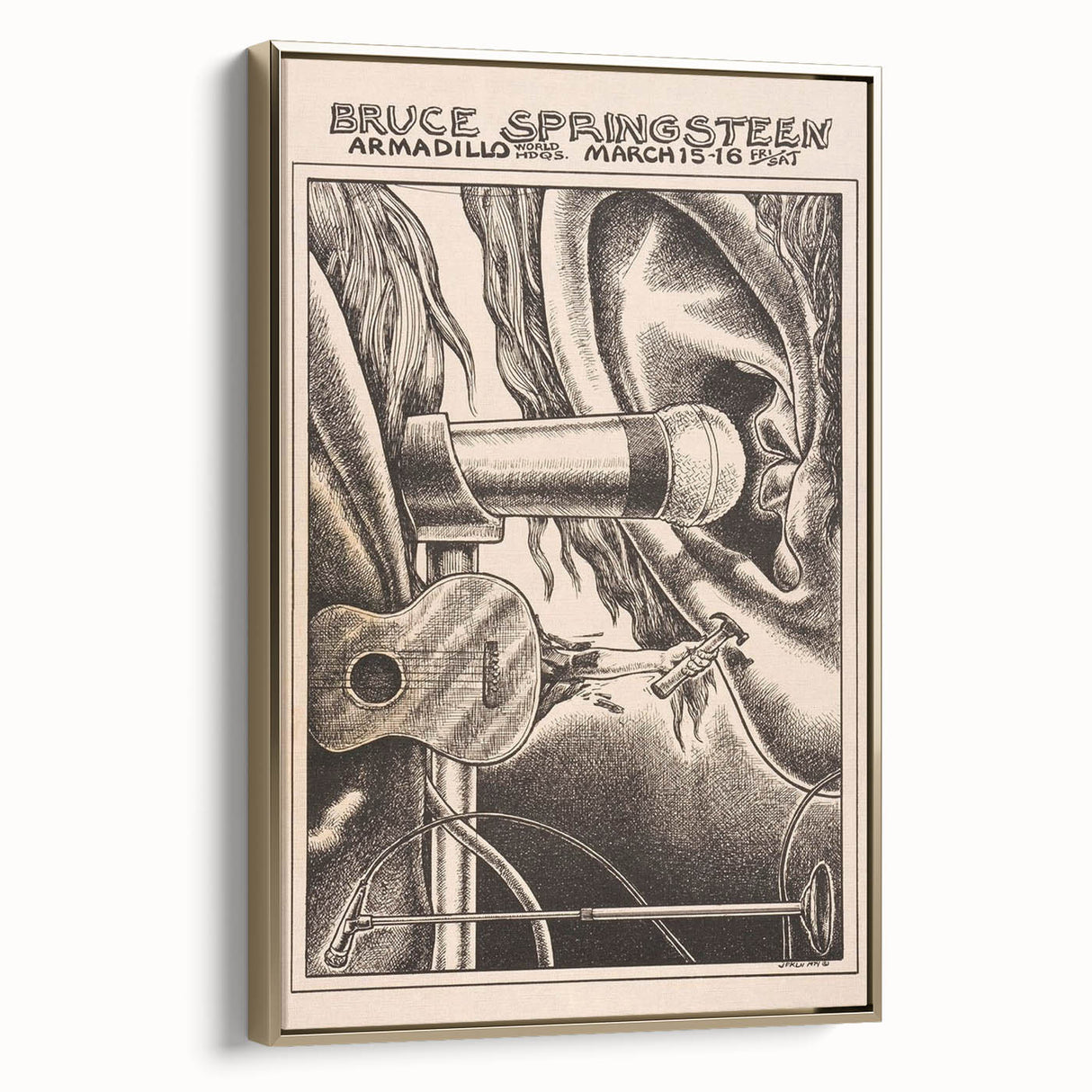 Bruce Springsteen Armadillo World Headquarters Poster - Retro Music Wall Art