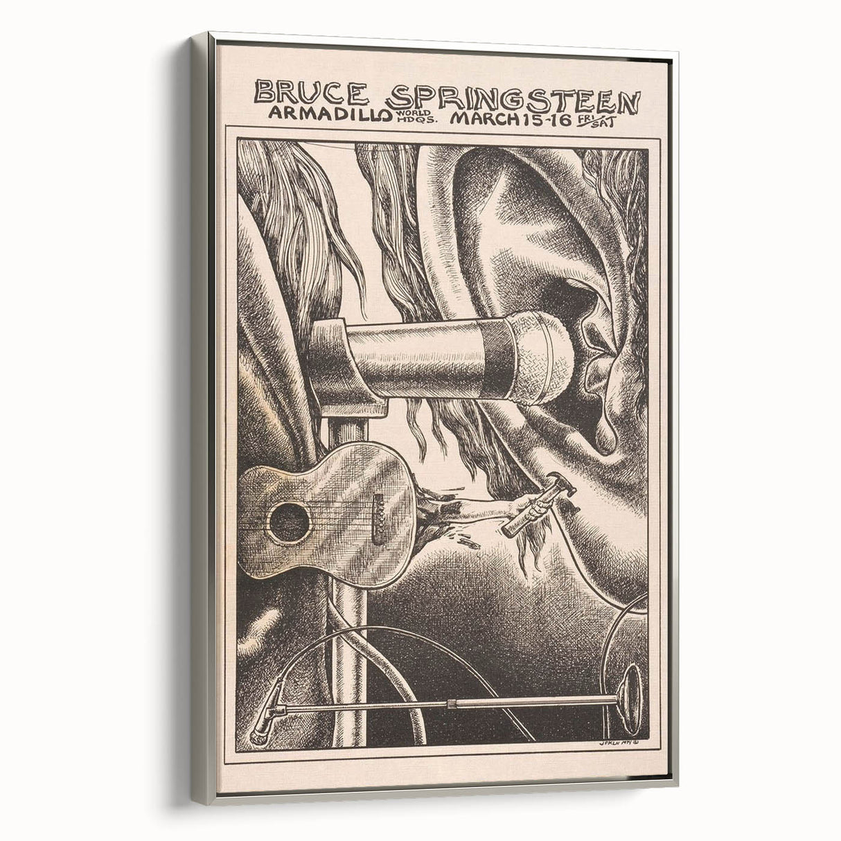 Bruce Springsteen Armadillo World Headquarters Poster - Retro Music Wall Art