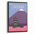 Vintage Japan Travel Poster | Mount Fuji and Pagoda Art Print