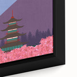 Vintage Japan Travel Poster | Mount Fuji and Pagoda Art Print