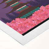 Vintage Japan Travel Poster | Mount Fuji and Pagoda Art Print