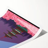 Vintage Japan Travel Poster | Mount Fuji and Pagoda Art Print