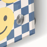Boys Room Wall Art – Smiley Face Checkered Kids Wall Art Print