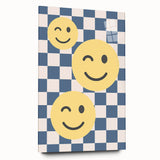 Boys Room Wall Art – Smiley Face Checkered Kids Wall Art Print