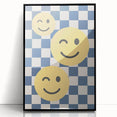 Boys Room Wall Art – Smiley Face Checkered Kids Wall Art Print