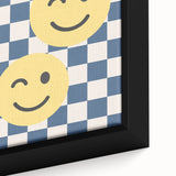 Boys Room Wall Art – Smiley Face Checkered Kids Wall Art Print