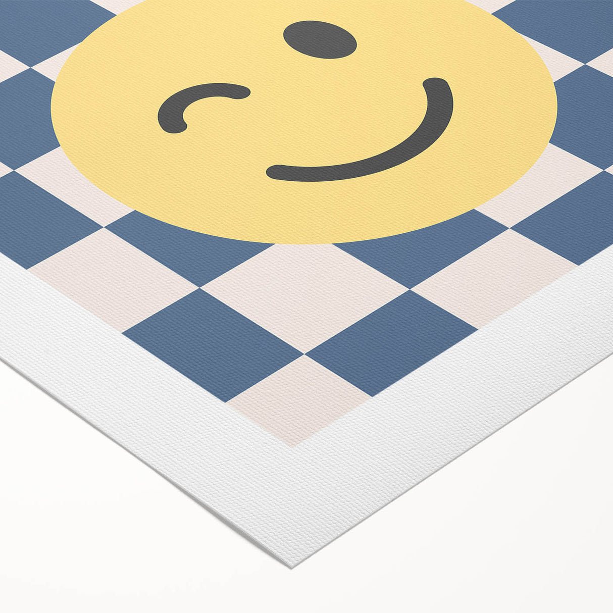 Boys Room Wall Art – Smiley Face Checkered Kids Wall Art Print
