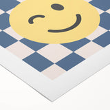 Boys Room Wall Art – Smiley Face Checkered Kids Wall Art Print