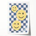 Boys Room Wall Art – Smiley Face Checkered Kids Wall Art Print