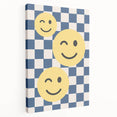 Boys Room Wall Art – Smiley Face Checkered Kids Wall Art Print