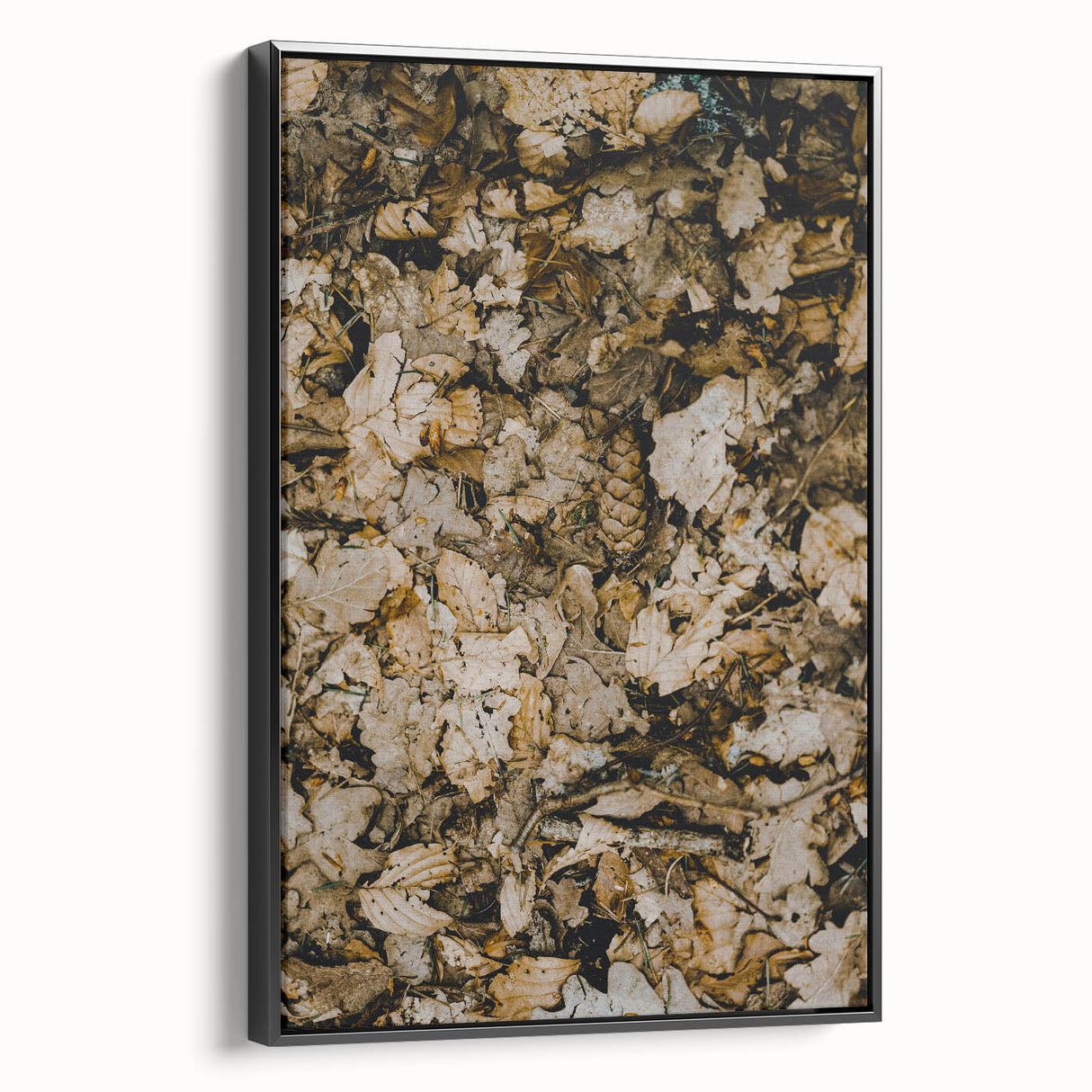 Black and white vintage poster art of a fall landscape on framed canvas, ideal for bedroom wall decor.