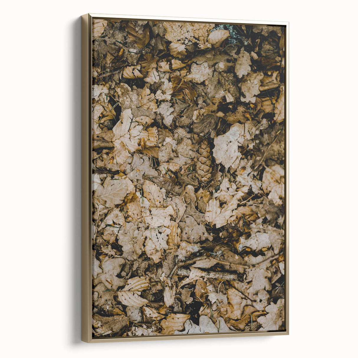 Framed canvas depicting a vintage-style landscape with muted fall colors, ideal for bedroom wall art.