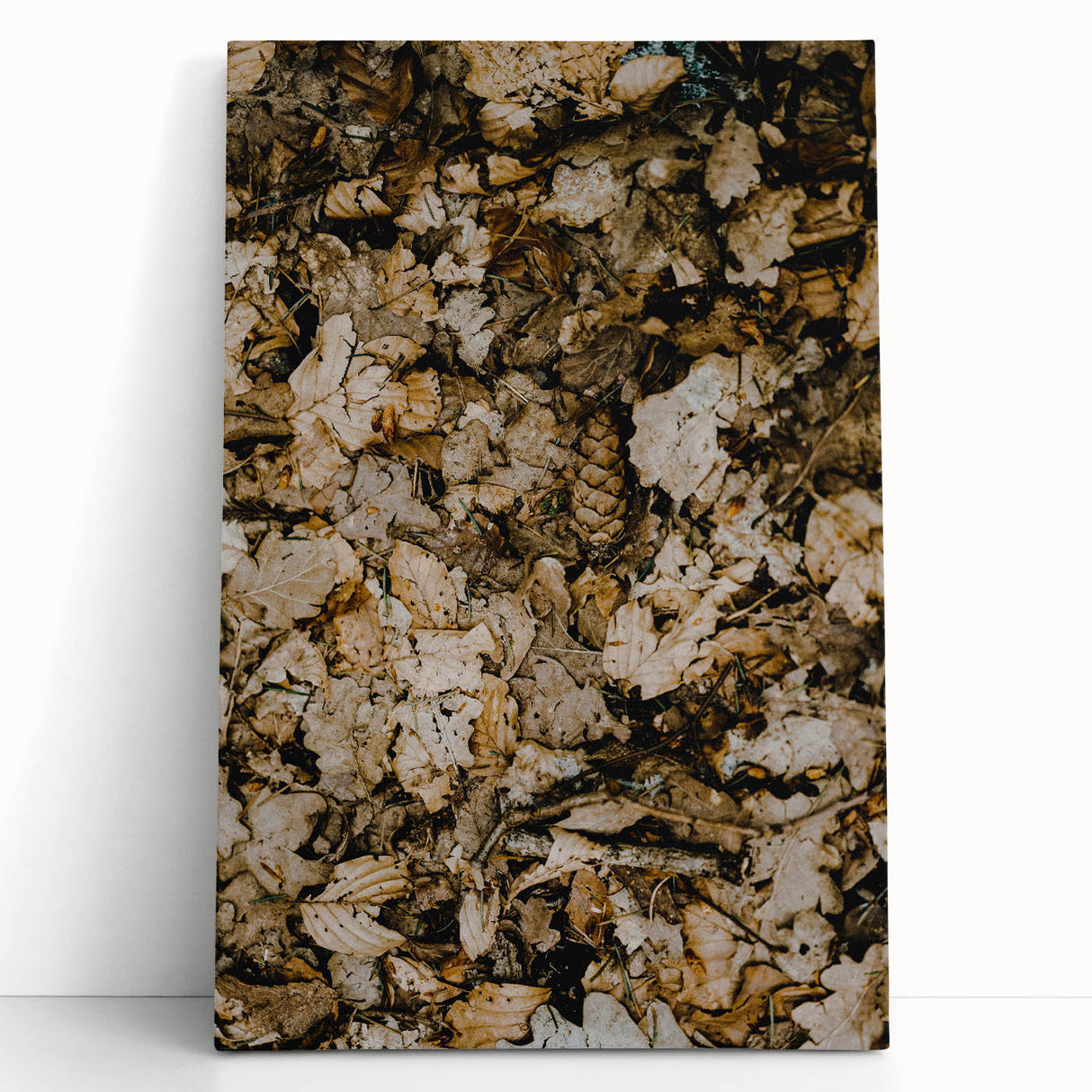 Large black and white wall art on stretched canvas featuring an abstract fall tree design.