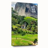 Large abstract wall art on acrylic glass depicting spring themes in pastel colors, suitable for bedroom or dining room decor.