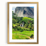 Extra large abstract art print with textured design in vibrant spring colors, framed in gold, ideal for living room decor.