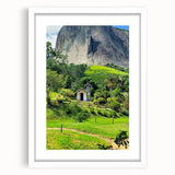 Abstract art print featuring soft pastel hues on a white framed canvas, suitable for bedroom or dining room decor.