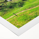 Art deco poster featuring a stylized spring scene in pastel shades on rolled canvas, suitable for dining room walls.