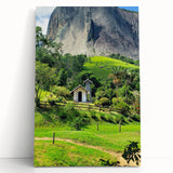 Large black and white stretched canvas featuring a minimalist design of spring trees.