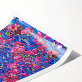 Extra large rolled canvas print featuring line art flowers in black and white, ideal for large living room wall art.