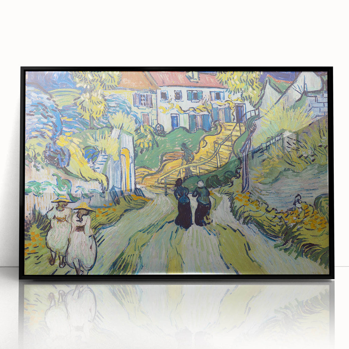 Impressionist Village Scene Wall Art - Stairway at Auvers by Van Gogh