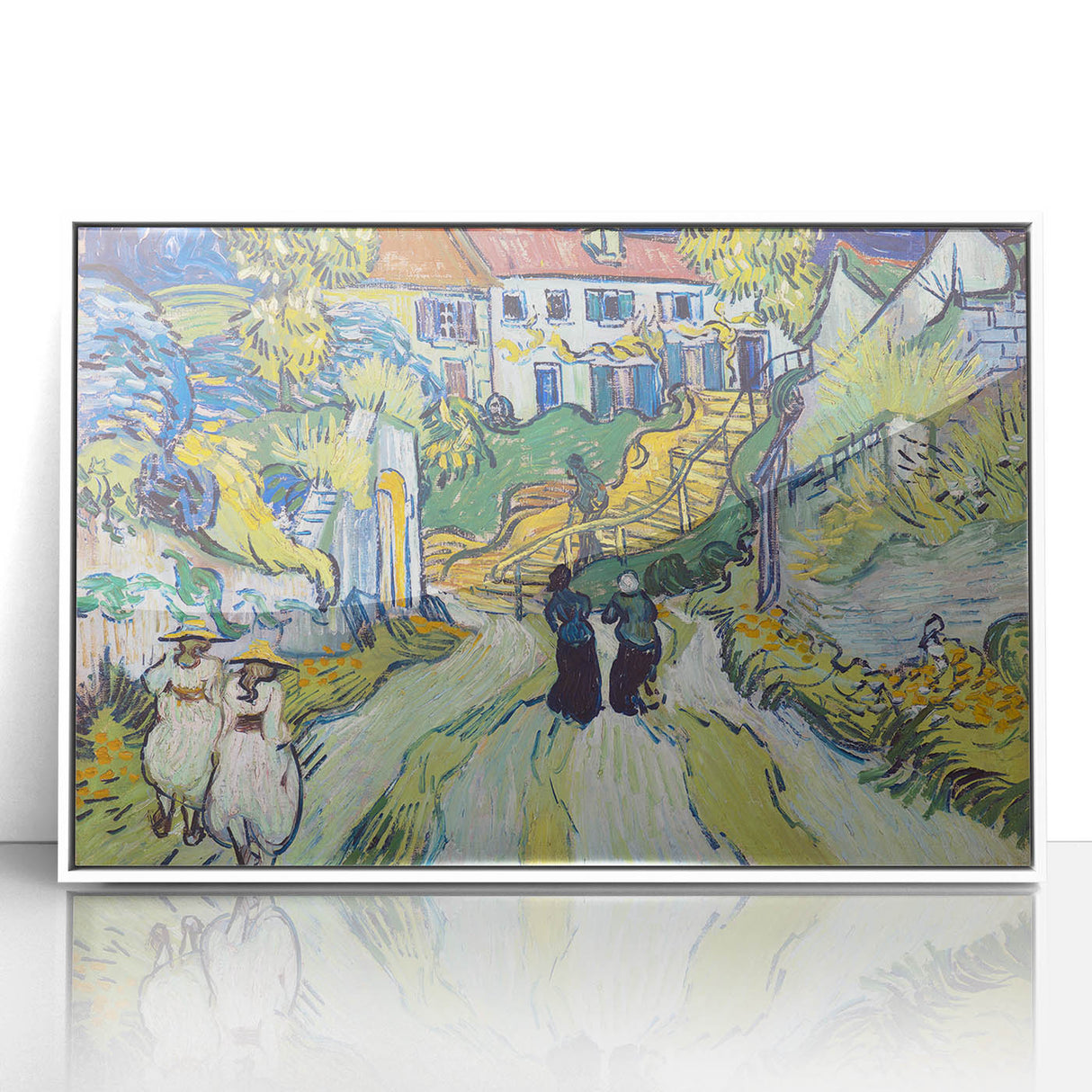 Impressionist Village Scene Wall Art - Stairway at Auvers by Van Gogh