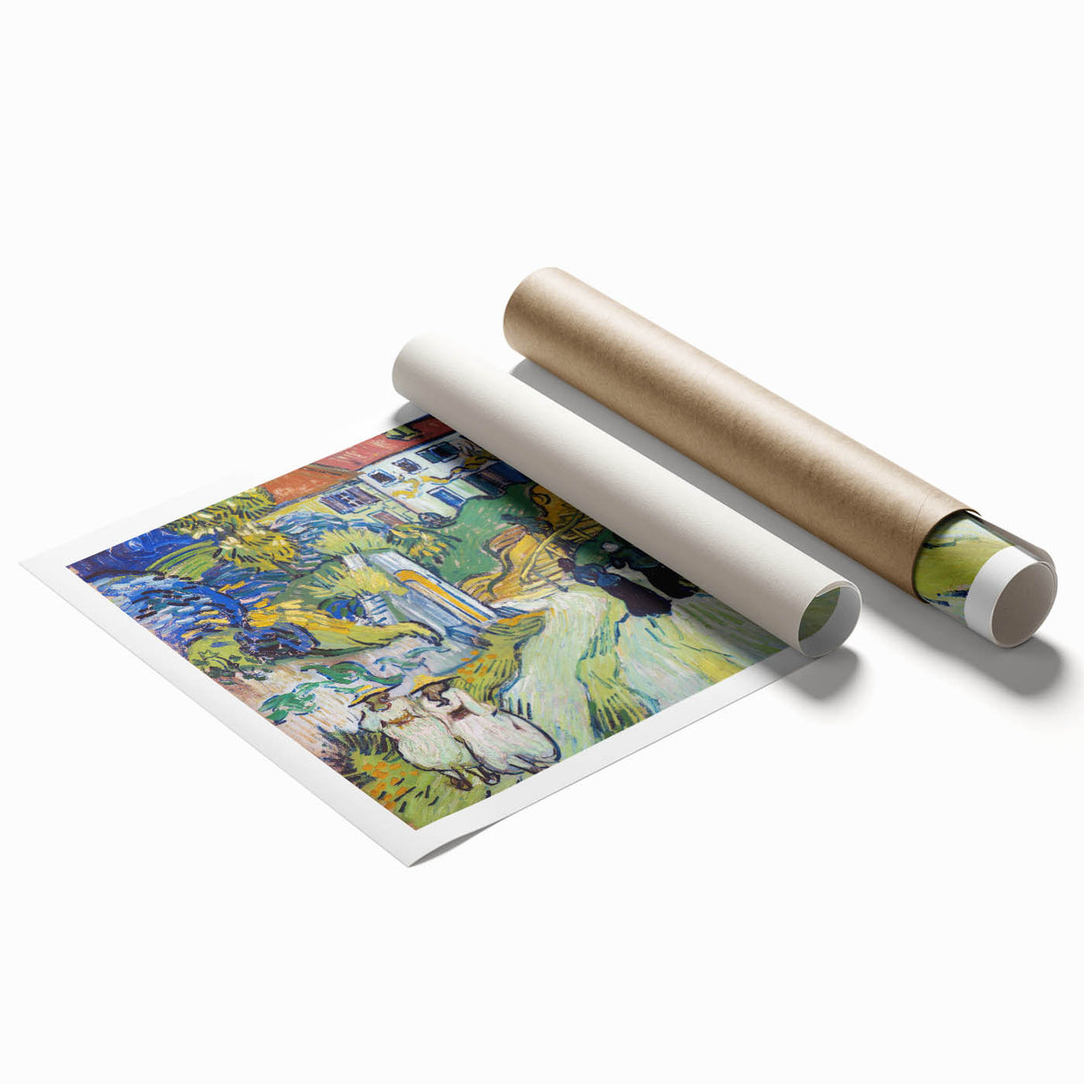 Impressionist Village Scene Wall Art - Stairway at Auvers by Van Gogh