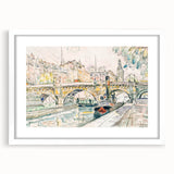Modern Wall Art – Tugboat at Pont Neuf, Paris Scene