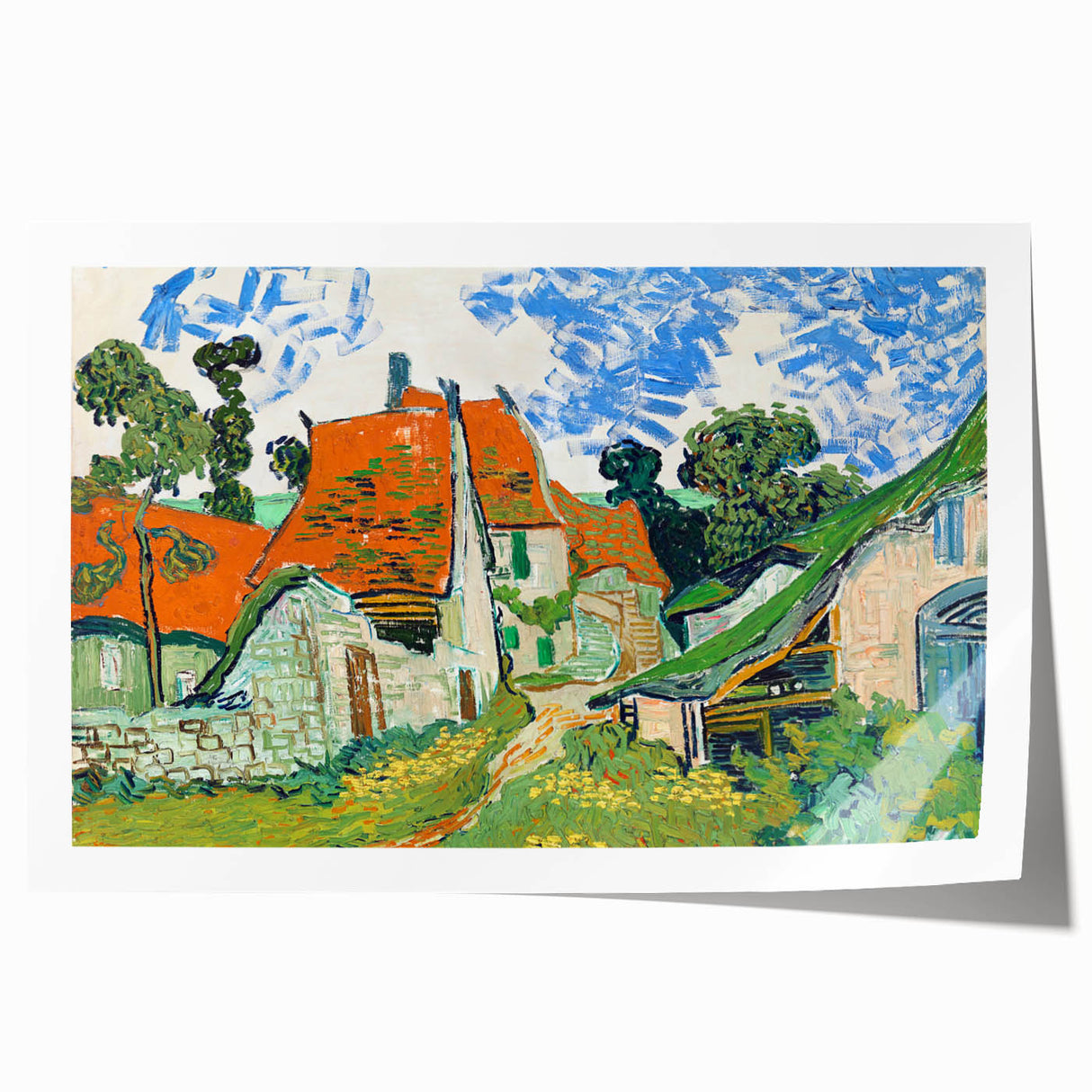 Impressionist Village Wall Art - Street in Auvers by Van Gogh