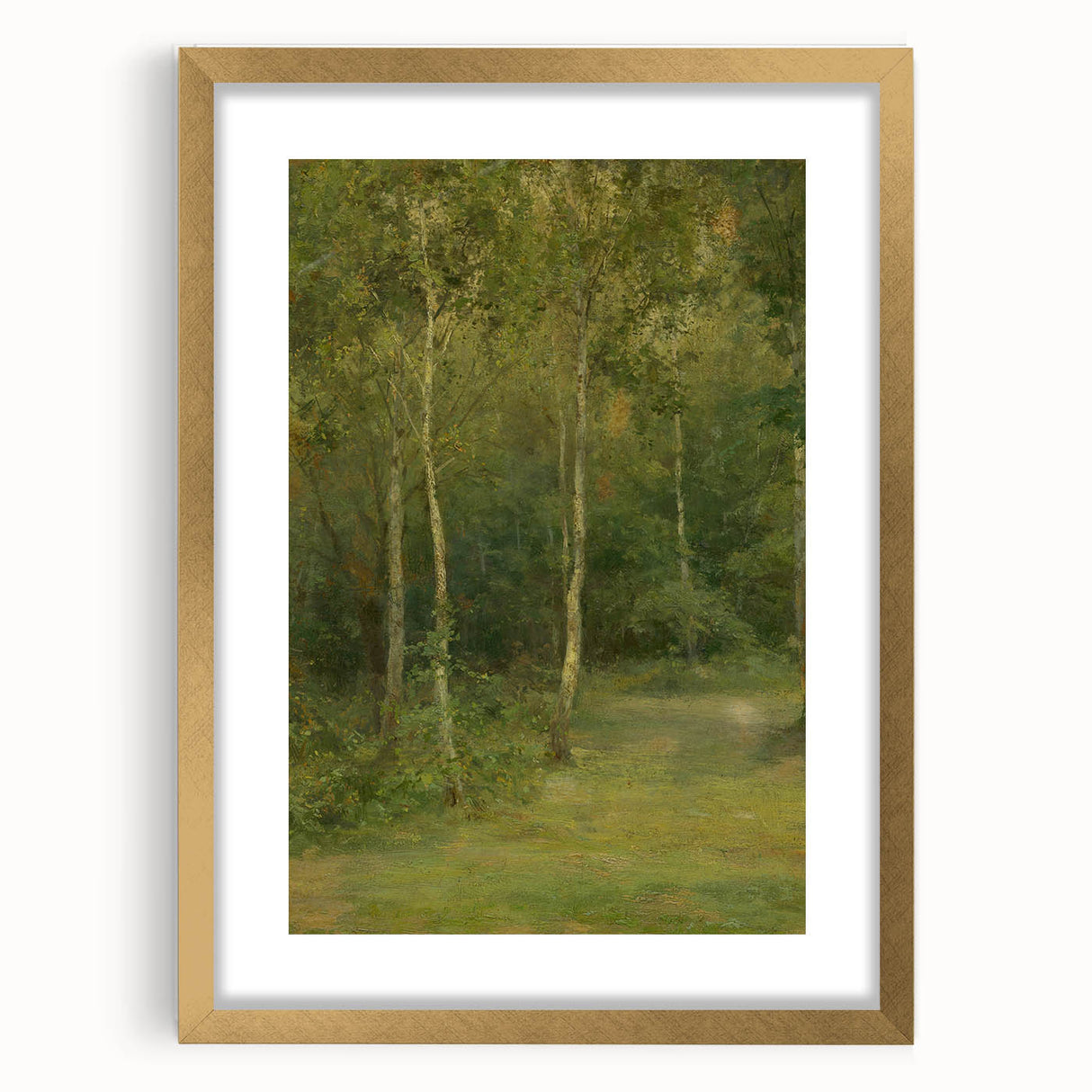 Modern Wall Art: Wooded Landscape with Birches – Serene Nature Scene