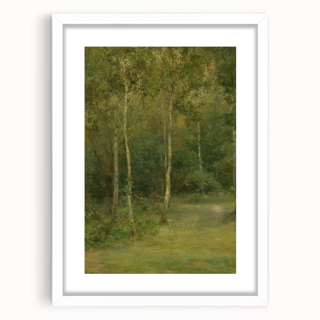 Modern Wall Art: Wooded Landscape with Birches – Serene Nature Scene