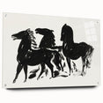Modern Wall Art – Bold Black Horses in Dynamic Motion