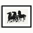 Modern Wall Art – Bold Black Horses in Dynamic Motion
