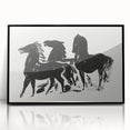 Modern Wall Art – Bold Black Horses in Dynamic Motion