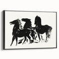 Modern Wall Art – Bold Black Horses in Dynamic Motion