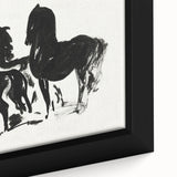 Modern Wall Art – Bold Black Horses in Dynamic Motion